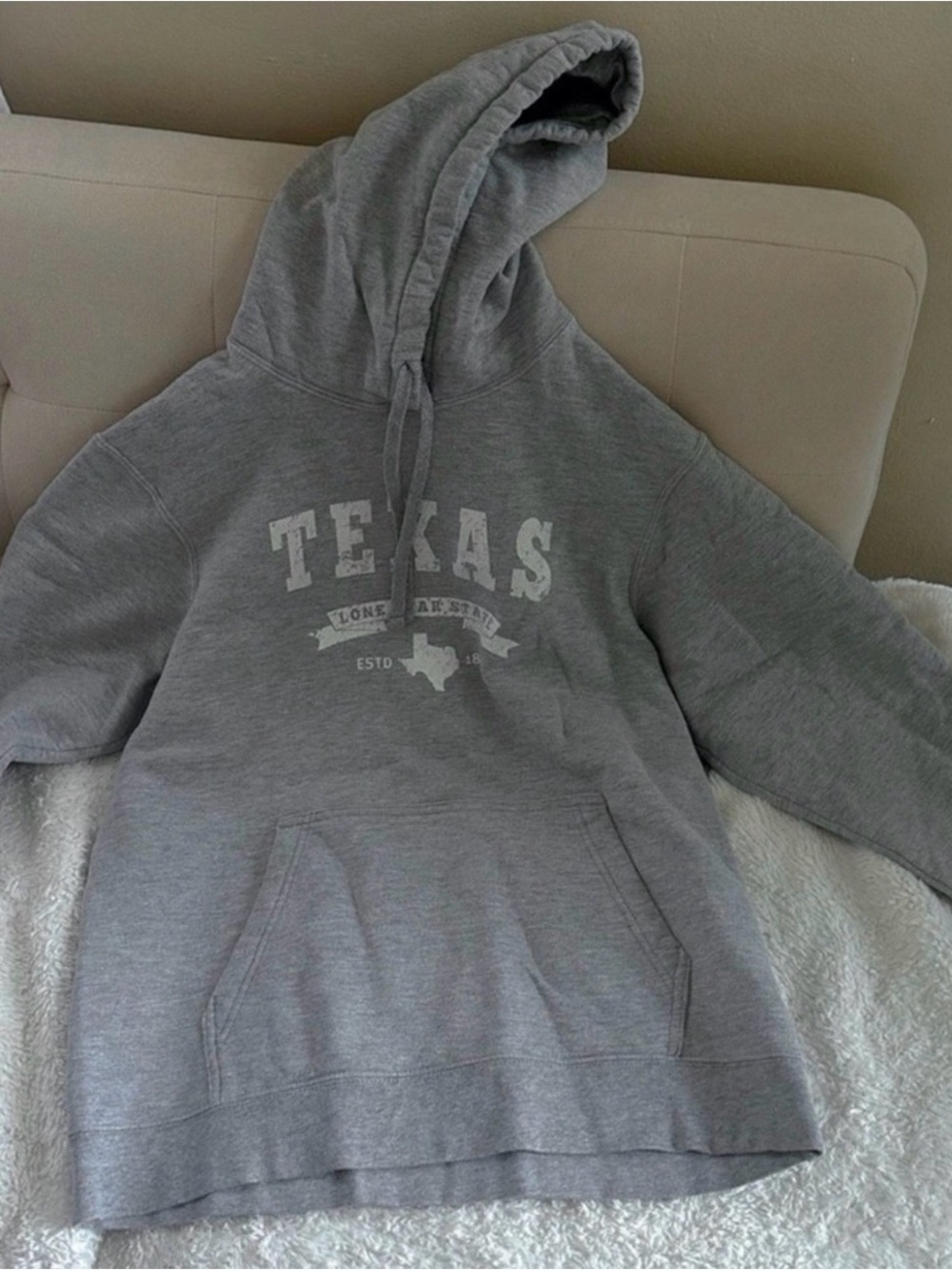 Gray 'TEXAS' Pullover Hoodie